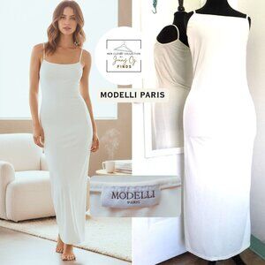 Modelli Paris Robe Maurana Cream Cami Maxi Night Slip Dress Fits S-M